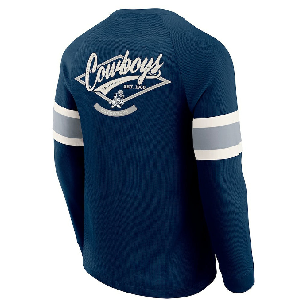 NFL Dallas Cowboys Darius Rucker Collection Waffle-Knit Raglan Long Sleeve Henley T-Shirt