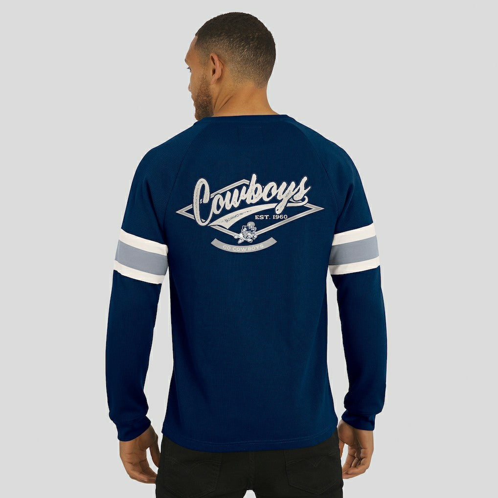 NFL Dallas Cowboys Darius Rucker Collection Waffle-Knit Raglan Long Sleeve Henley T-Shirt