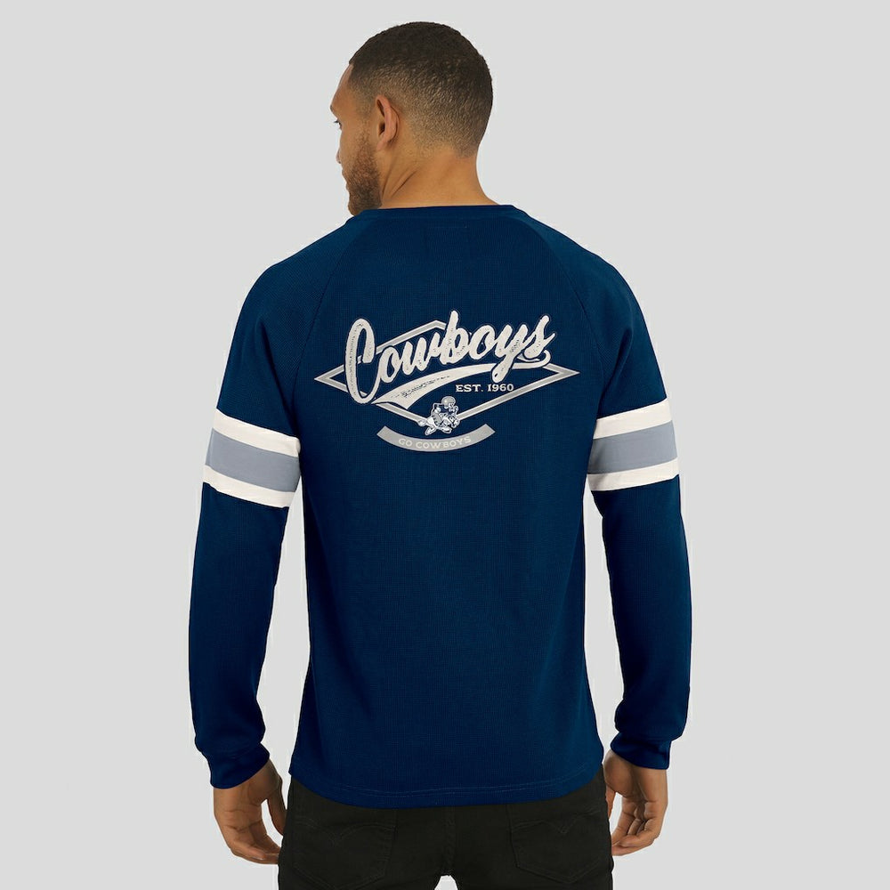 NFL Dallas Cowboys Darius Rucker Collection Waffle-Knit Raglan Long Sleeve Henley T-Shirt