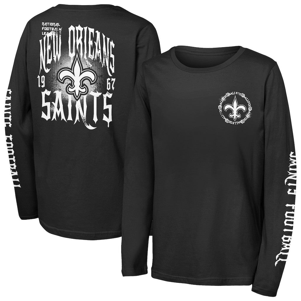 NFL New Orleans Saints Outerstuff Youth Rumble Long Sleeve T-Shirt