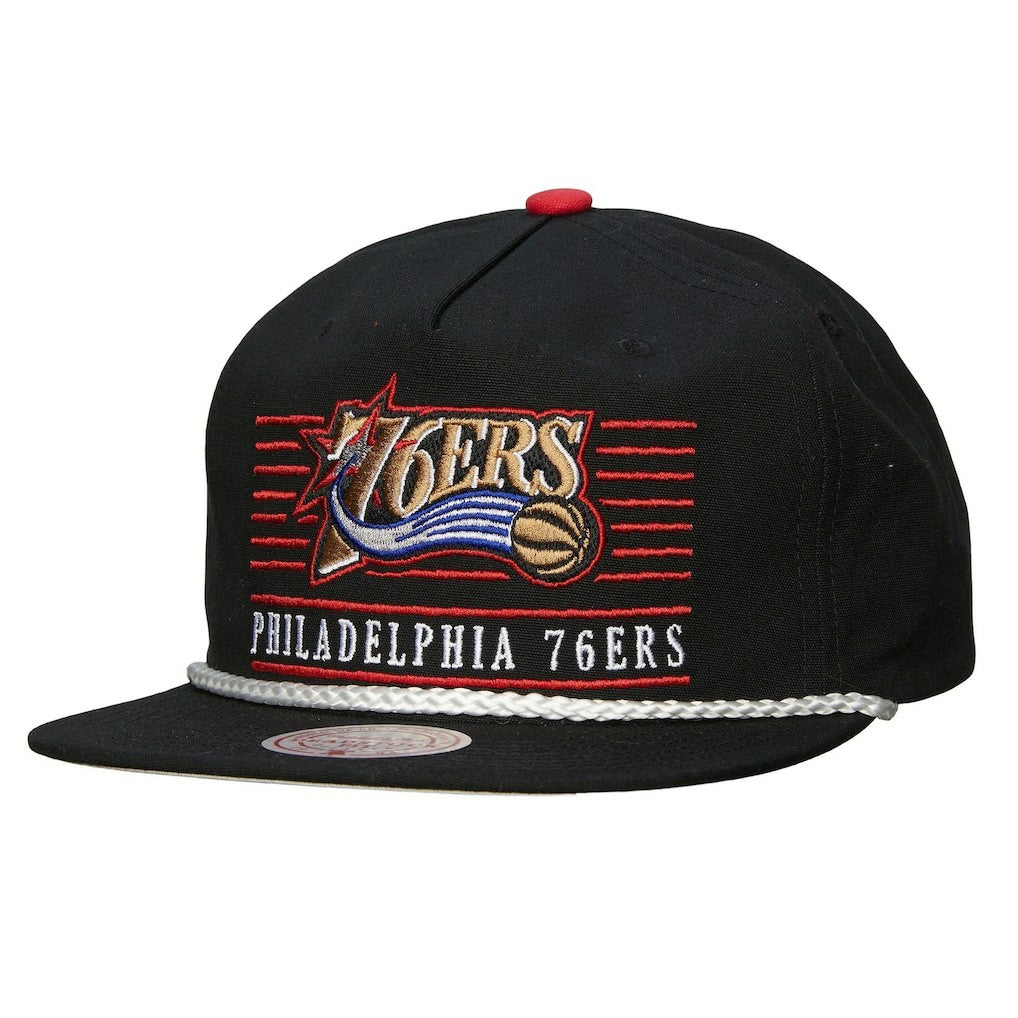 Philadelphia 76ers Ascend Deadstock Snapback Hat - Black | Mitchell & Ness shop