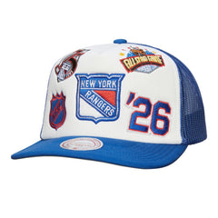 New York Rangers Mitchell & Ness Gridlock Trucker Adjustable Hat