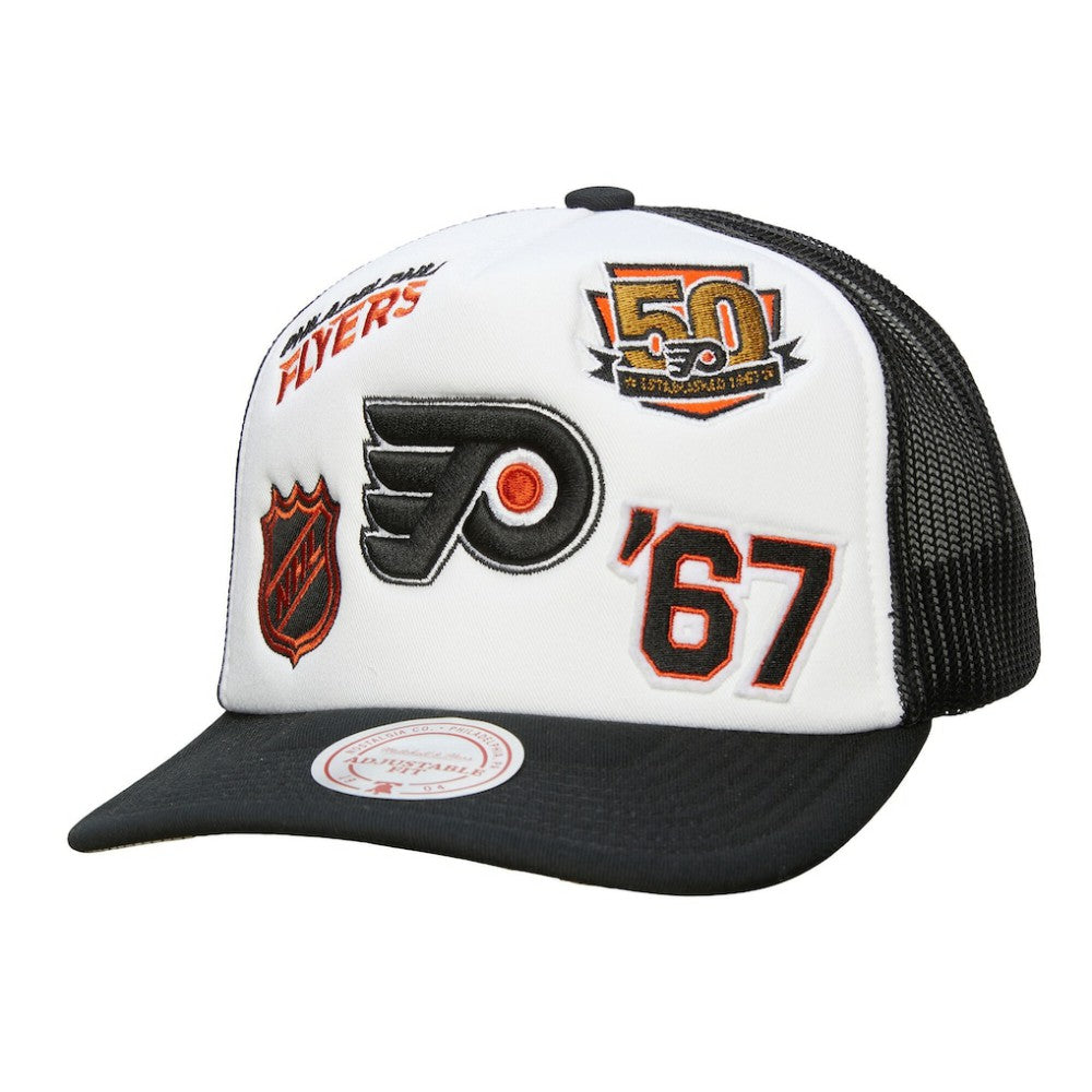 Philadelphia Flyers Mitchell & Ness Gridlock Trucker Adjustable Hat