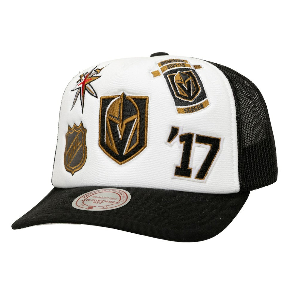 Vegas Golden Knights Mitchell & Ness Gridlock Trucker Adjustable Hat