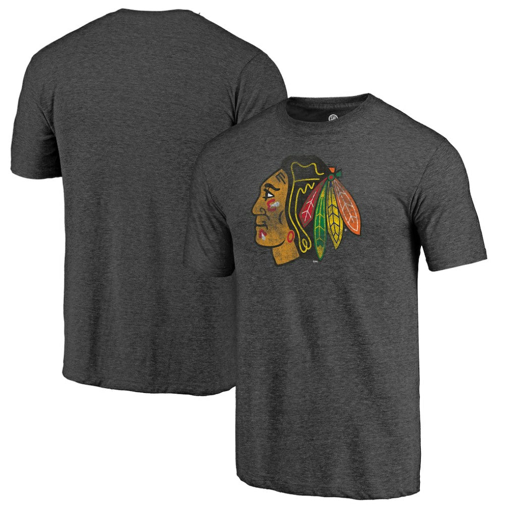 Chicago Blackhawks Distressed Tri-Blend T-Shirt