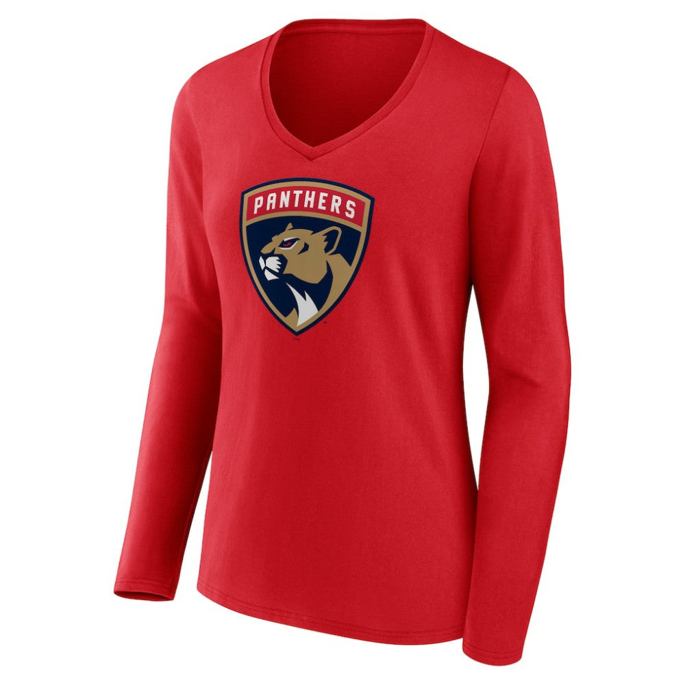 Florida Panthers Women's Primary Logo Long Sleeve V-Neck T-Shirt