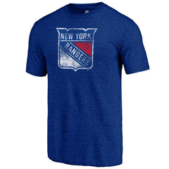 New York Rangers Distressed Logo Tri-Blend T-Shirt