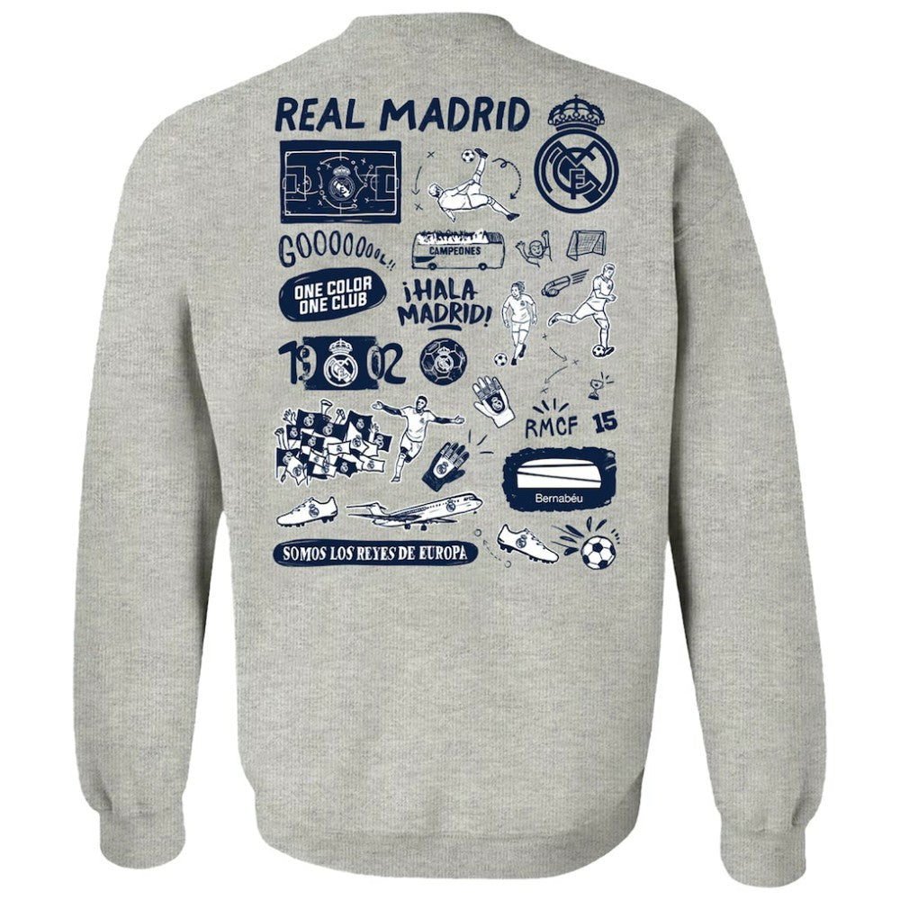 Real Madrid Vive La Fete Women's Impressions Artwork Pullover Sweatshirt / Soccer Discount