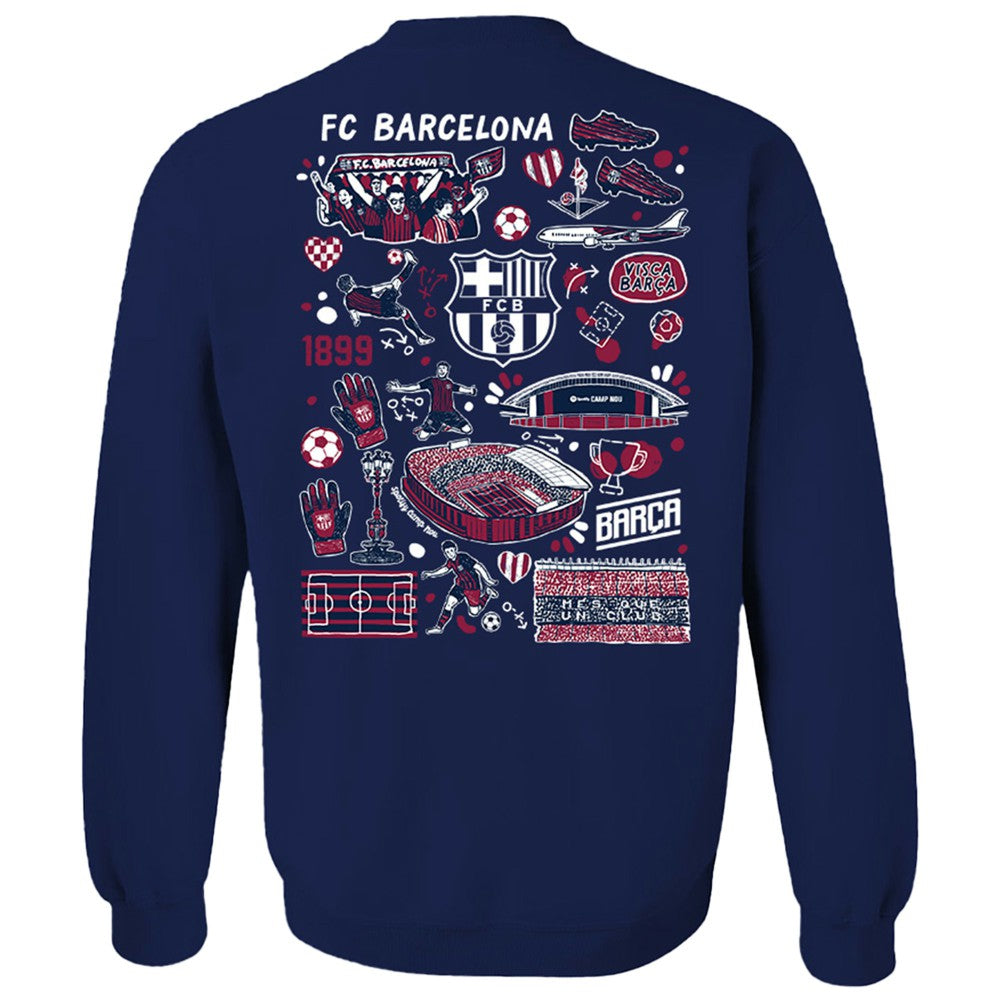 Barcelona Vive La Fete Women's Impressions Artwork Pullover Sweatshirt / Soccer Online