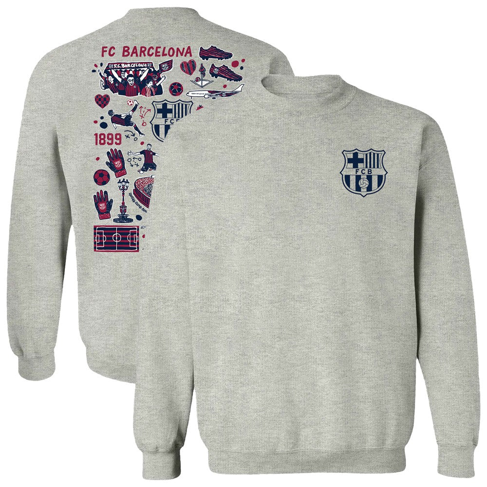 Barcelona Vive La Fete Women's Impressions Artwork Pullover Sweatshirt / Soccer For sale