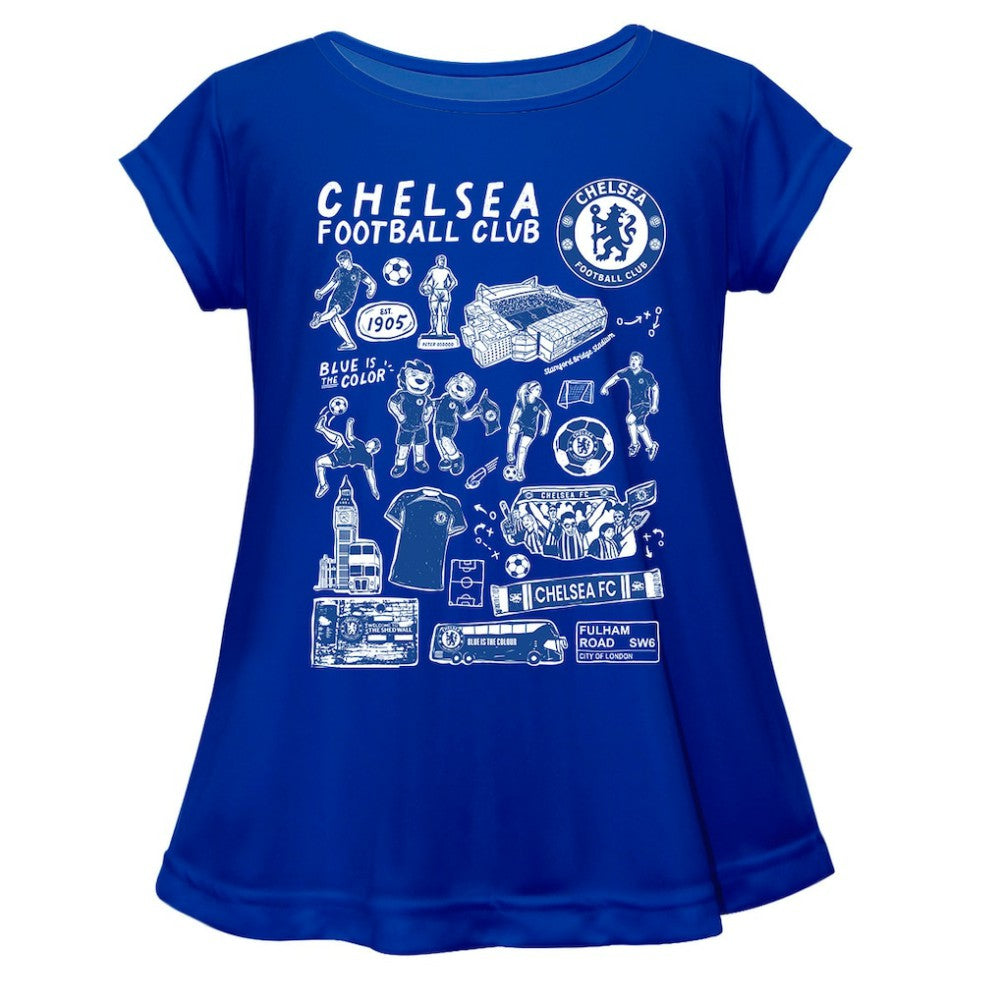 Chelsea Vive La Fete Girls Youth Impressions Artwork A-Line Top / Soccer Online