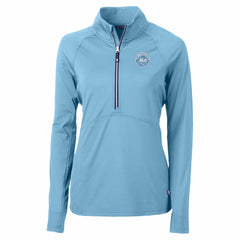 New York Mets Cutter & Buck Women's Raglan Adapt Eco Knit Stretch Recycled Half-Zip Top - Powder Blue
