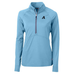 Arizona Diamondbacks Cutter & Buck Women's Raglan Adapt Eco Knit Stretch Recycled Half-Zip Top - Powder Blue