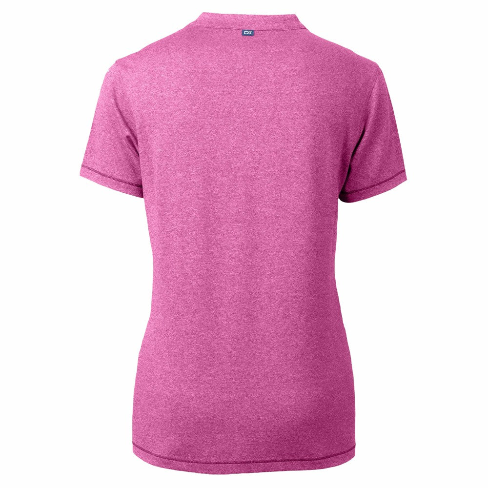 Milwaukee Brewers Cutter & Buck Forge Heathered Stretch Blade Top - Light Pink