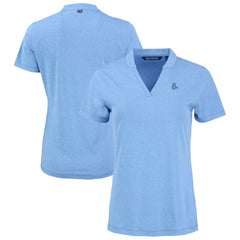Boston Red Sox Cutter & Buck Forge Heathered Stretch Blade Top - Heather Powder Blue