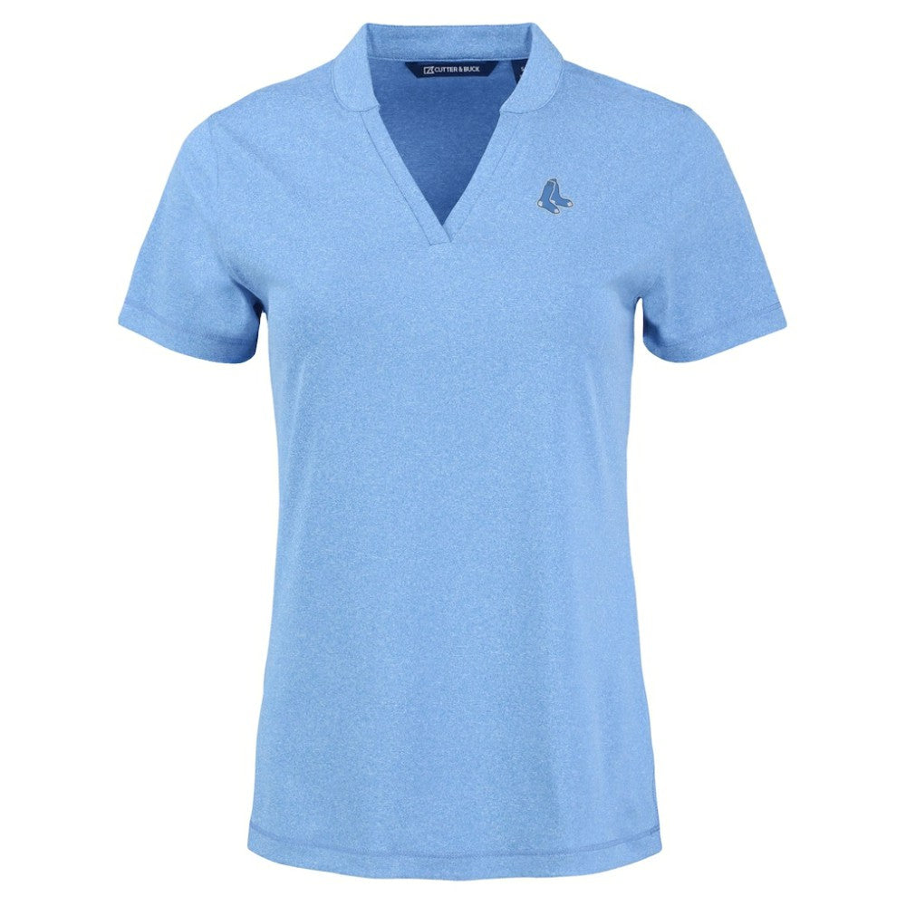 Boston Red Sox Cutter & Buck Forge Heathered Stretch Blade Top - Heather Powder Blue