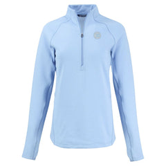 Chicago Cubs Cutter & Buck Women's Peshastin Eco Fleece Recycled Half-Zip Jacket - Heather Powder Blue
