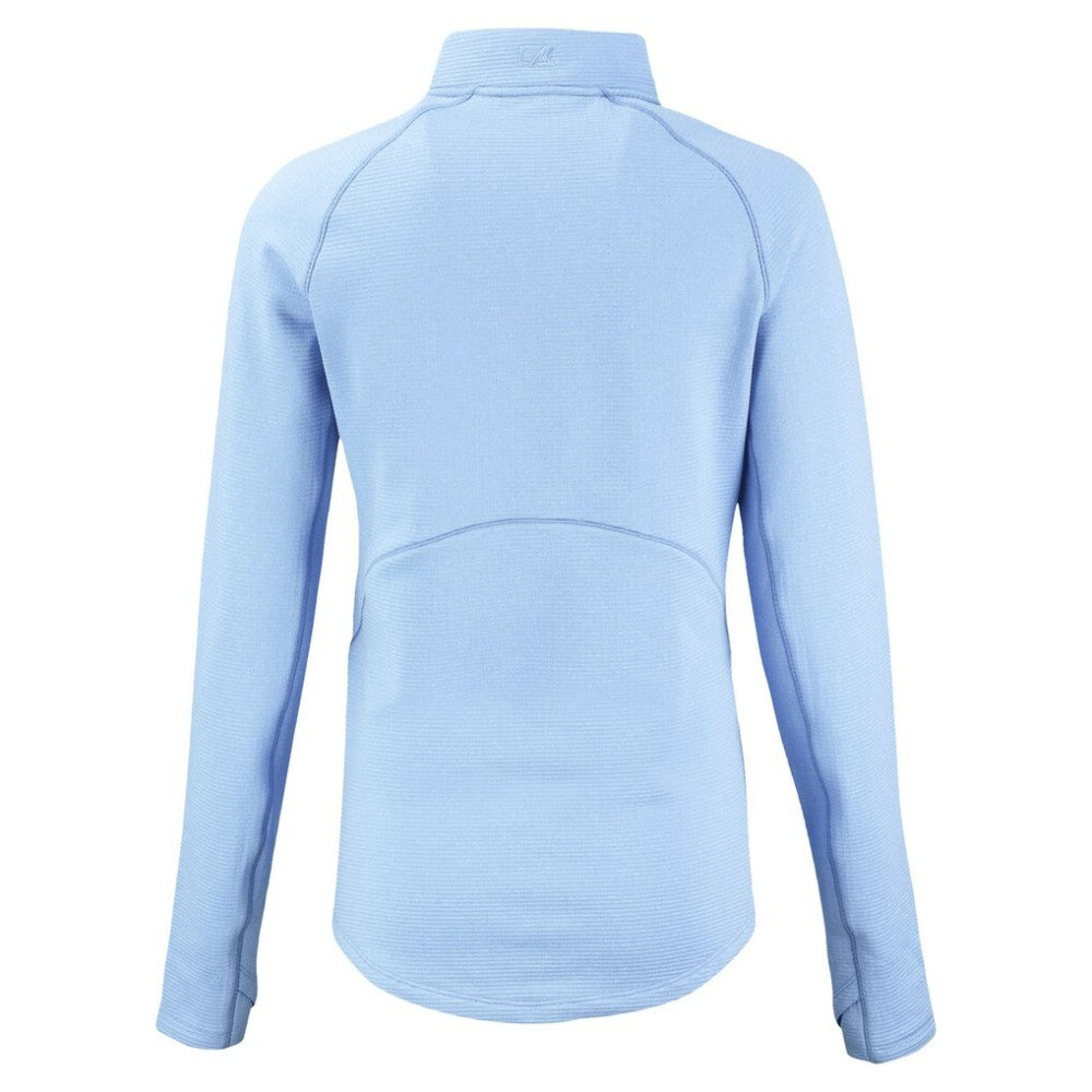 Chicago Cubs Cutter & Buck Women's Peshastin Eco Fleece Recycled Half-Zip Jacket - Heather Powder Blue
