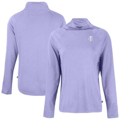 Minnesota Twins Cutter & Buck Women's Coastline Epic Comfort Eco Recycled Funnel Neck Pullover Top - Lavender