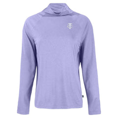 Minnesota Twins Cutter & Buck Women's Coastline Epic Comfort Eco Recycled Funnel Neck Pullover Top - Lavender