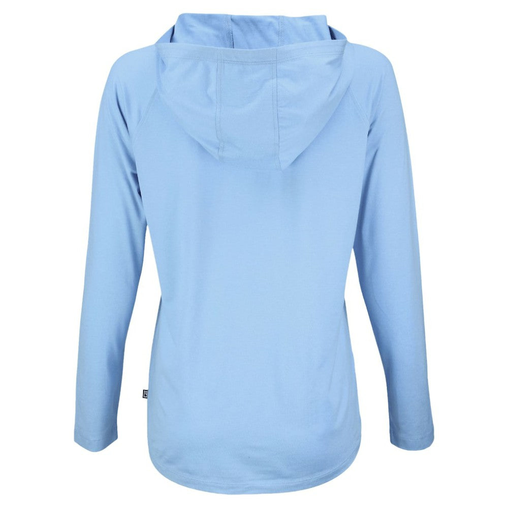 Chicago Cubs Cutter & Buck Women's Coastline Epic Comfort Eco Recycled Long Sleeve Hoodie T-Shirt - Powder Blue