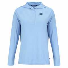 Cincinnati Reds Cutter & Buck Women's Coastline Epic Comfort Eco Recycled Long Sleeve Hoodie T-Shirt - Powder Blue