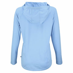 Cincinnati Reds Cutter & Buck Women's Coastline Epic Comfort Eco Recycled Long Sleeve Hoodie T-Shirt - Powder Blue