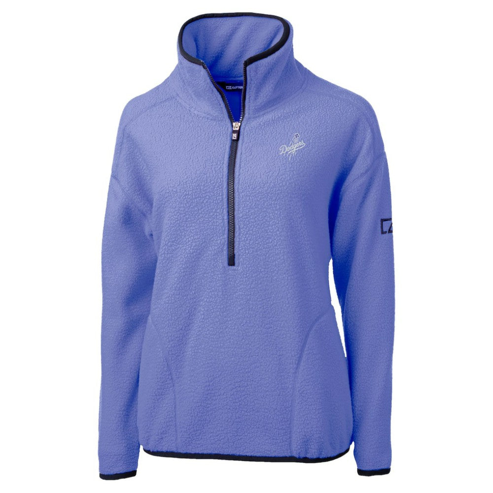 Los Angeles Dodgers Cutter & Buck Women's Cascade Eco Fleece Half-Zip Jacket - Lavender