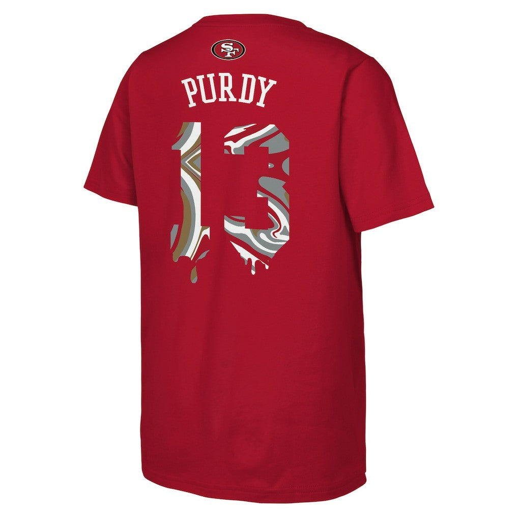 NFL San Francisco 49ers Brock Purdy  Outerstuff Youth Mainliner Drip Player Name & Number T-Shirt