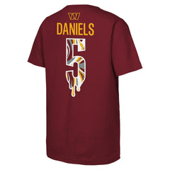 NFL Washington Commanders Jayden Daniels  Outerstuff Youth Mainliner Drip Player Name & Number T-Shirt