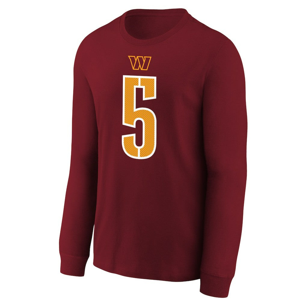 NFL Washington Commanders Jayden Daniels  Youth Player Name & Number Long Sleeve T-Shirt