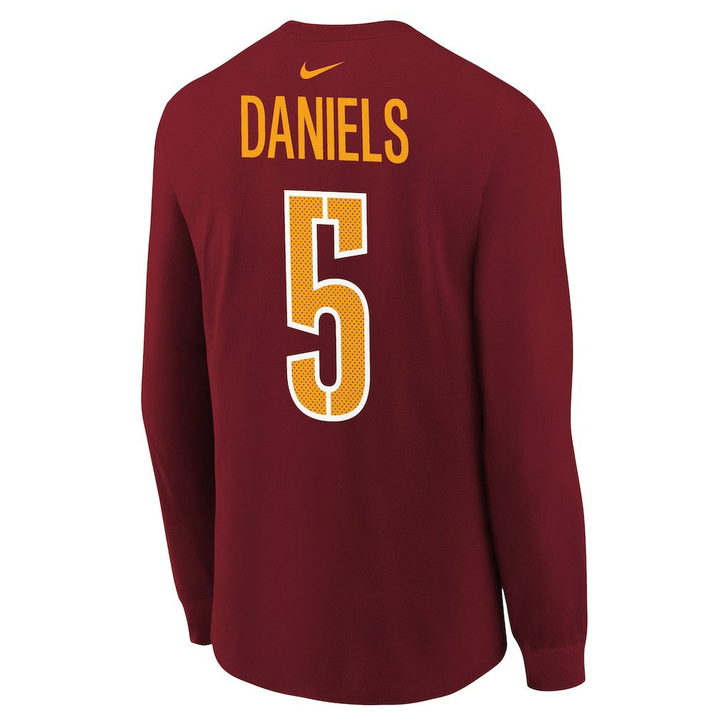 NFL Washington Commanders Jayden Daniels  Youth Player Name & Number Long Sleeve T-Shirt