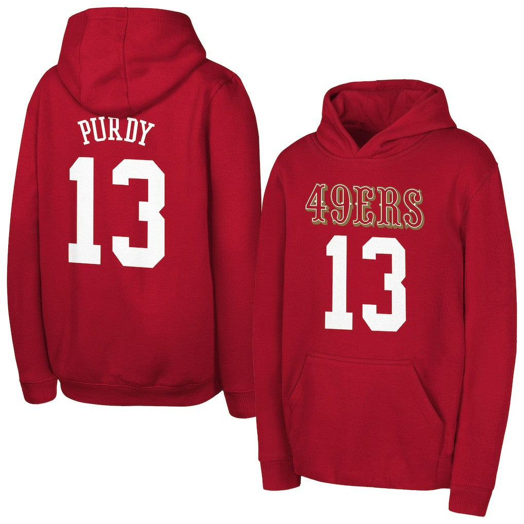 NFL San Francisco 49ers Brock Purdy  Outerstuff Mainliner Player Name & Number Hoodie
