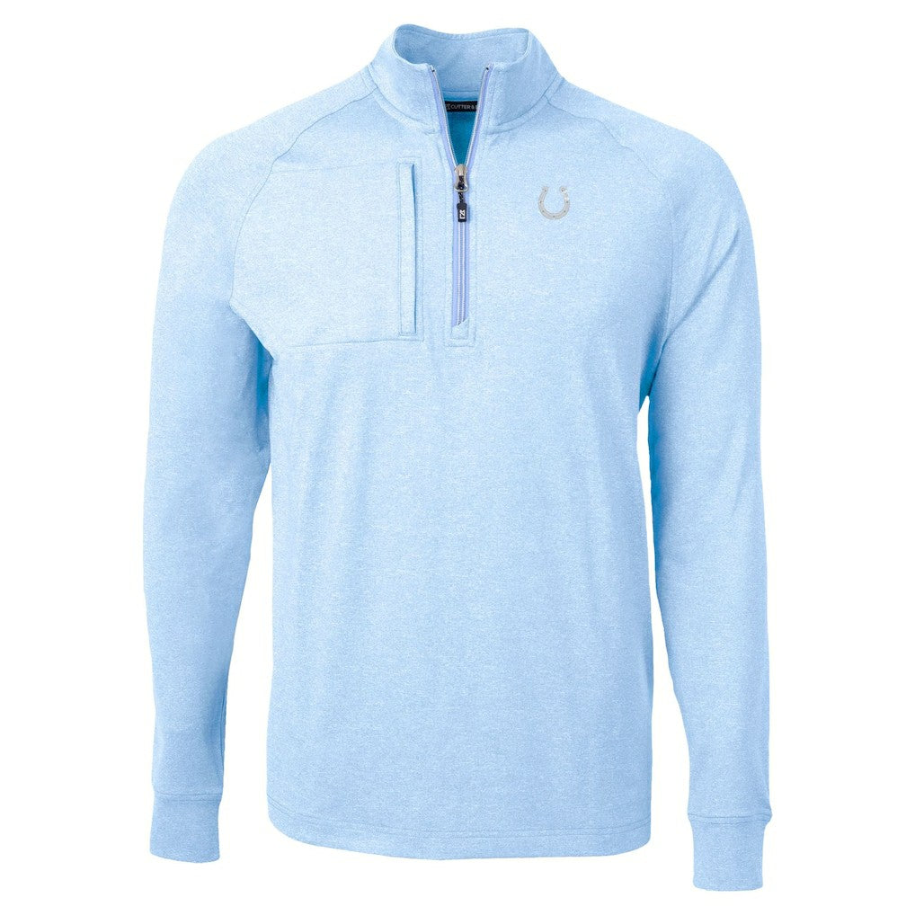 NFL Indianapolis Colts Cutter & Buck Raglan Adapt Eco Knit Heather Quarter-Zip Top
