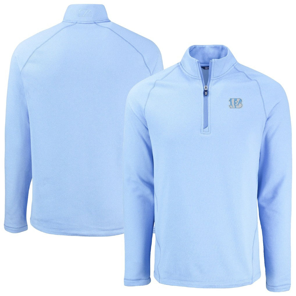 NFL Cincinnati Bengals Cutter & Buck Peshastin Eco Fleece Recycled Raglan Quarter-Zip Top