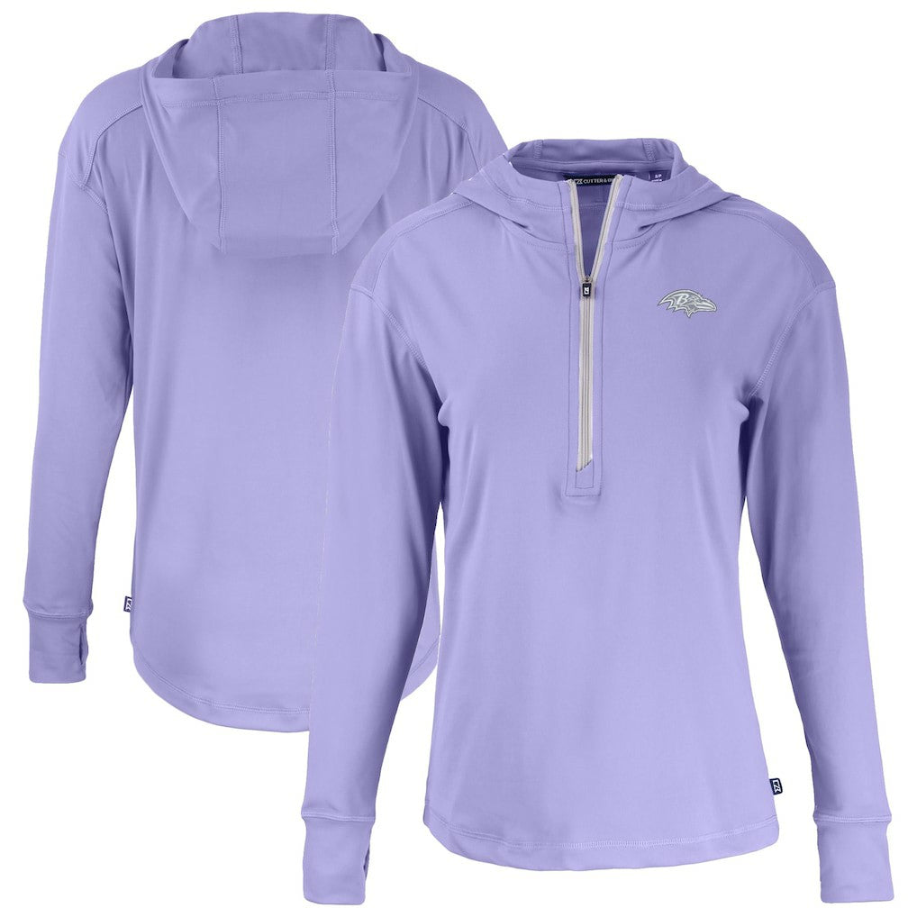 NFL Baltimore Ravens Cutter & Buck Women's Daybreak Eco Recycled Half-Zip Hoodie