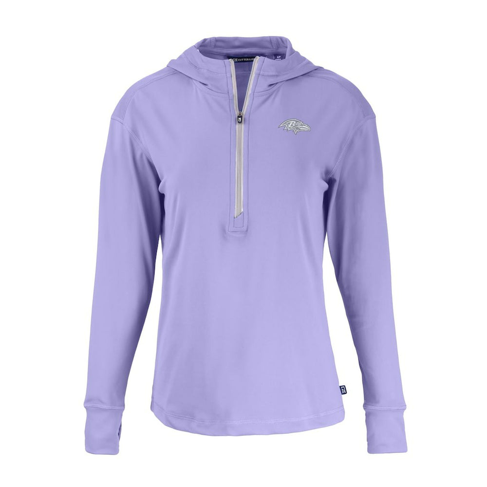 NFL Baltimore Ravens Cutter & Buck Women's Daybreak Eco Recycled Half-Zip Hoodie