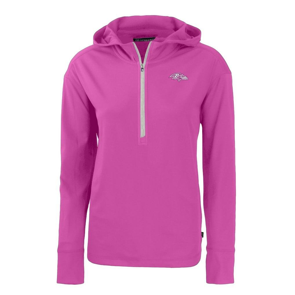 NFL Baltimore Ravens Cutter & Buck Women's Daybreak Eco Recycled Half-Zip Hoodie