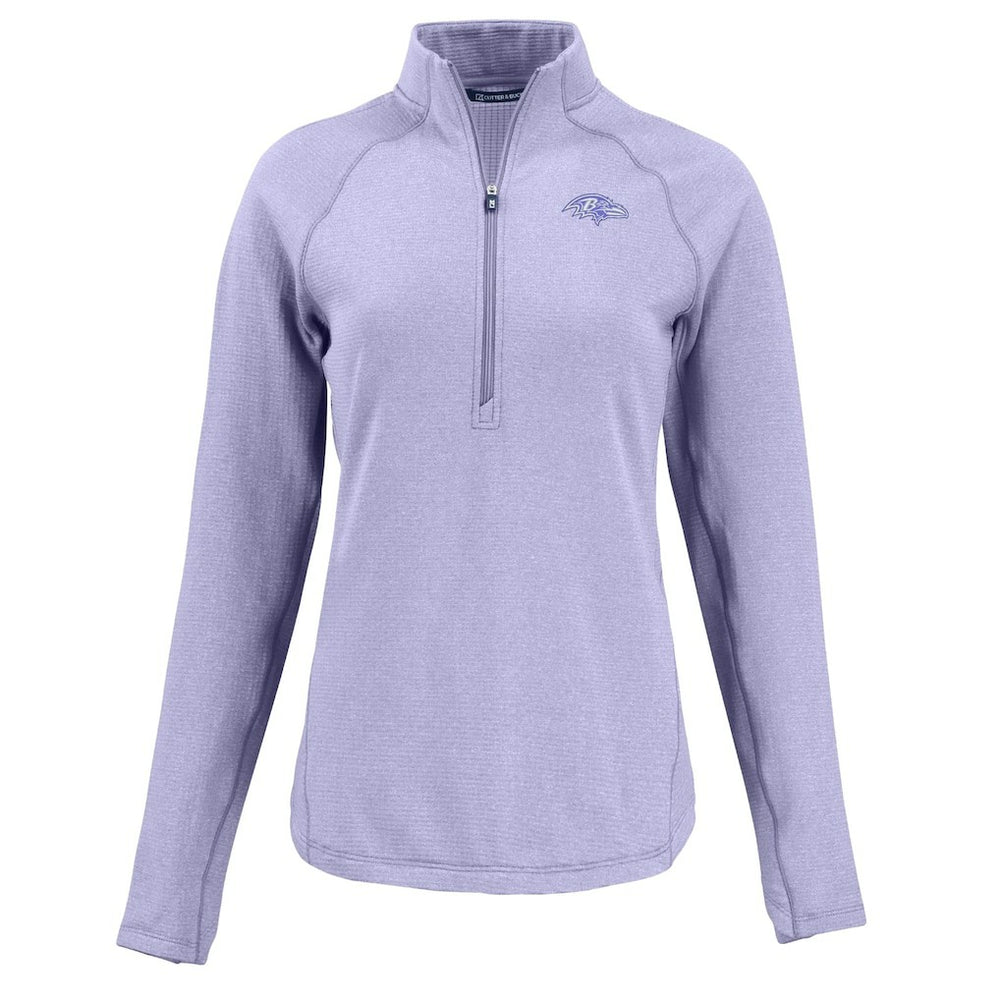 NFL Baltimore Ravens Cutter & Buck Women's Peshastin Eco Fleece Recycled Half-Zip Top