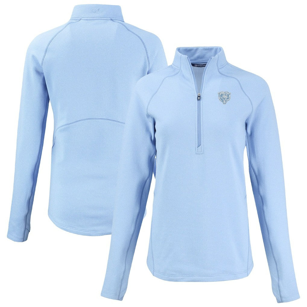 NFL Chicago Bears Cutter & Buck Women's Peshastin Eco Fleece Recycled Half-Zip Top