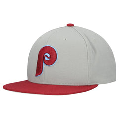 Philadelphia Phillies Cooperstown Collection Basic Flip Snapback Hat - Gray | Mitchell & Ness