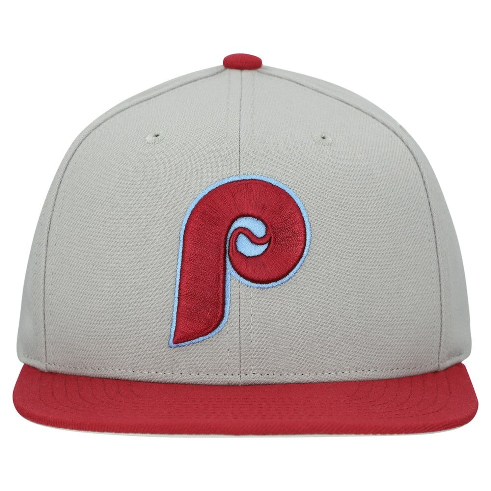 Philadelphia Phillies Cooperstown Collection Basic Flip Snapback Hat - Gray | Mitchell & Ness