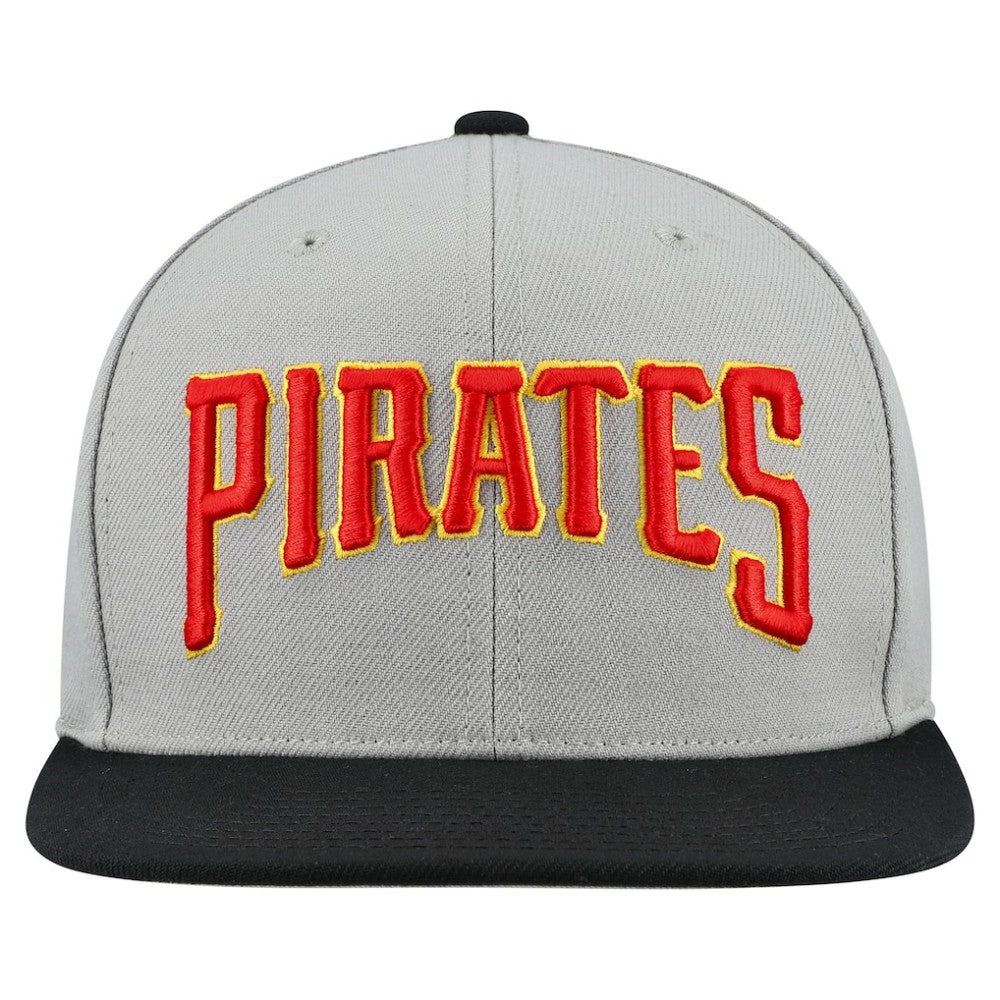 Pittsburgh Pirates Cooperstown Collection Basic Flip Snapback Hat - Gray | Mitchell & Ness