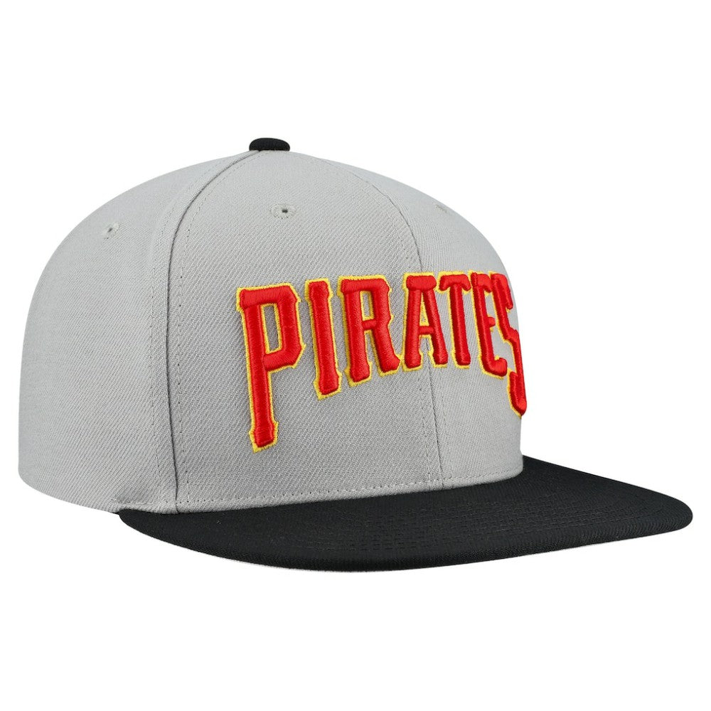 Pittsburgh Pirates Cooperstown Collection Basic Flip Snapback Hat - Gray | Mitchell & Ness