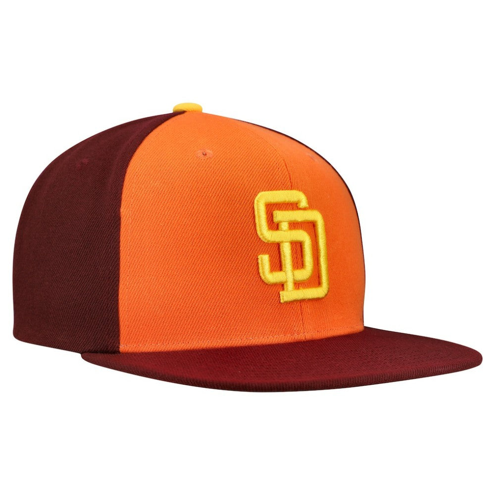 San Diego Padres Cooperstown Collection Basic Flip Snapback Hat - Orange/Brown | Mitchell & Ness