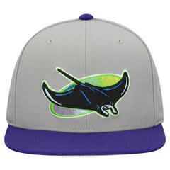 Tampa Bay Rays Cooperstown Collection Basic Flip Snapback Hat - Gray | Mitchell & Ness
