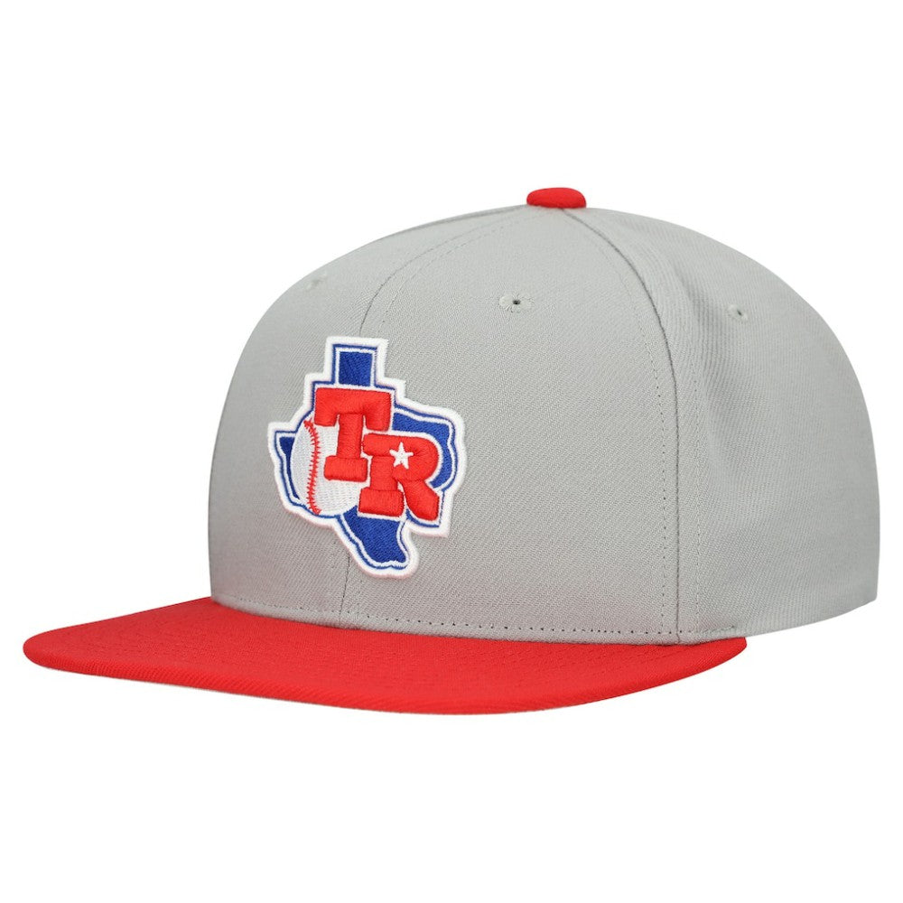 Texas Rangers Cooperstown Collection Basic Flip Snapback Hat - Gray | Mitchell & Ness