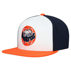 Houston Astros Cooperstown Collection Basic Flip Snapback Hat - White | Mitchell & Ness