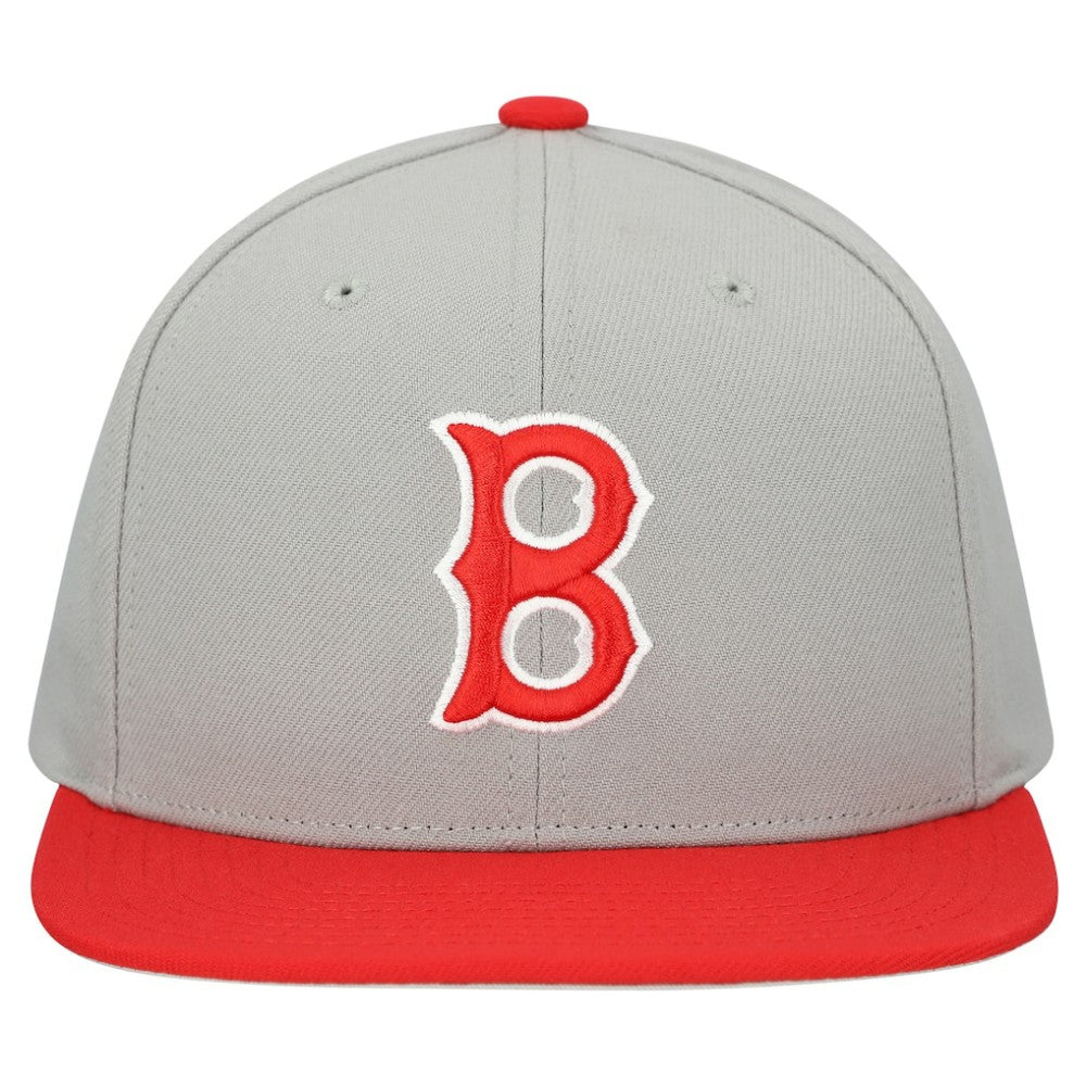 Boston Red Sox Cooperstown Collection Basic Flip Snapback Hat - Gray | Mitchell & Ness
