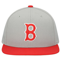 Boston Red Sox Cooperstown Collection Basic Flip Snapback Hat - Gray | Mitchell & Ness